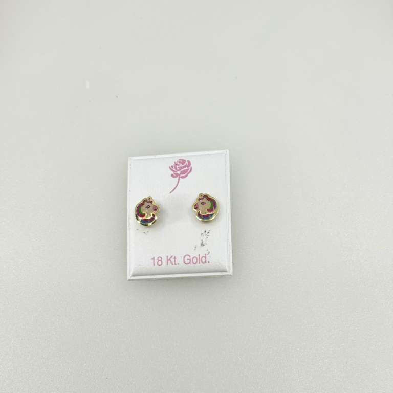 18K Unicorn earings