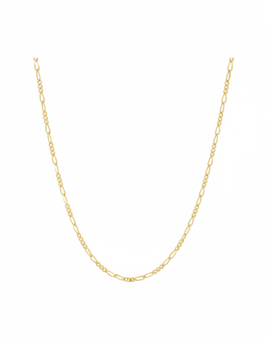 18k Solid Figaro Chain 24'