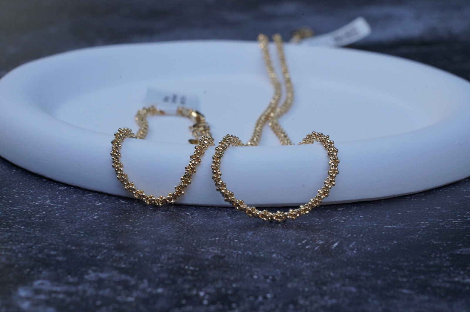 18k Pop Corn Bracelet 3mm 20 cm