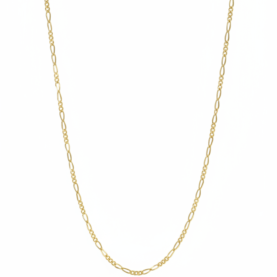 18k Solid Figaro Chain 24'