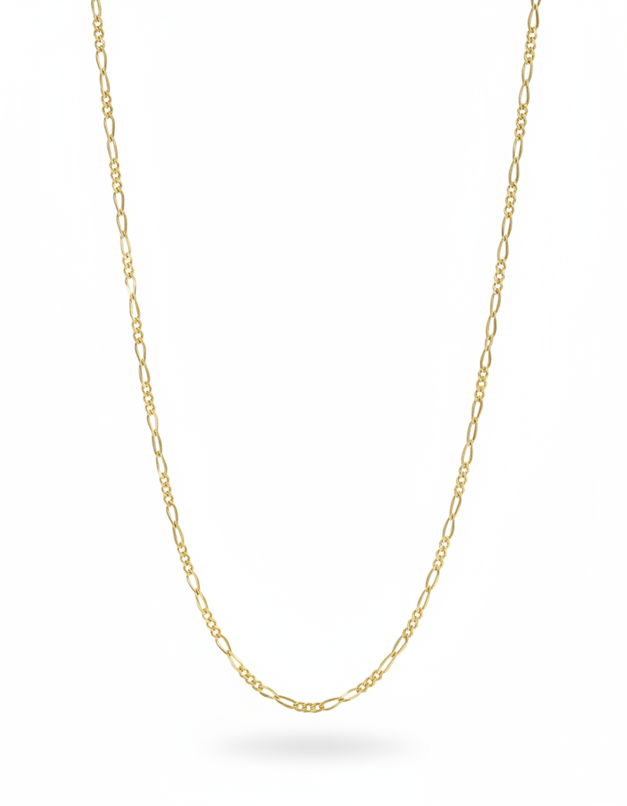 18k Solid Figaro Chain 24'